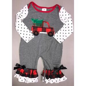 Red Pickup Truck Christmas One Piece NWOT 6-12 Months